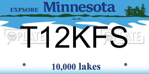 T12KFS Minnesota License Plate