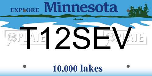 T12SEV Minnesota License Plate