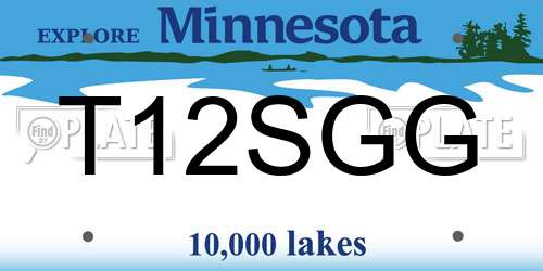 T12SGG Minnesota License Plate