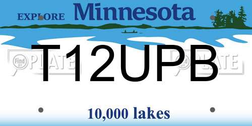 T12UPB Minnesota License Plate