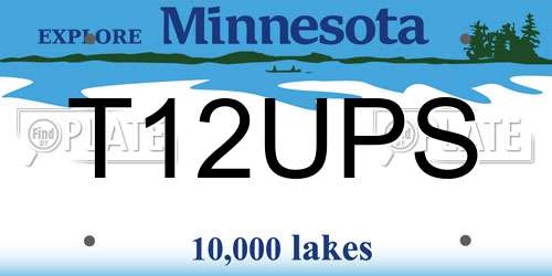 T12UPS Minnesota License Plate