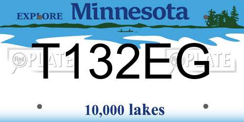 T132EG Minnesota License Plate