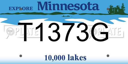 T1373G Minnesota License Plate