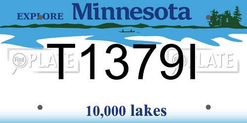T1379I Minnesota License Plate