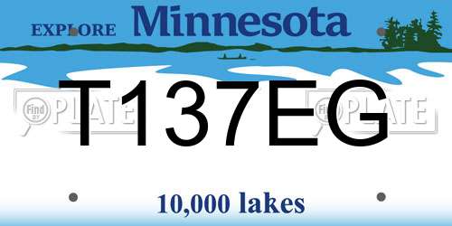 T137EG Minnesota License Plate