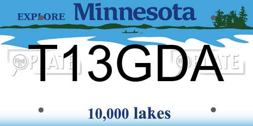 T13GDA Minnesota License Plate