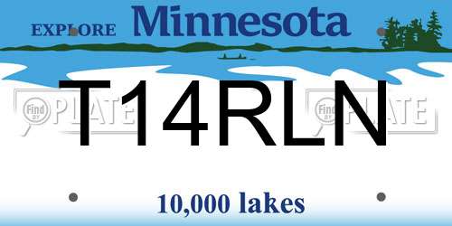 T14RLN Minnesota License Plate