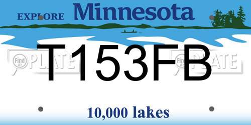 T153FB Minnesota License Plate