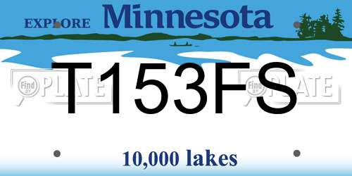 T153FS Minnesota License Plate
