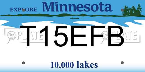 T15EFB Minnesota License Plate