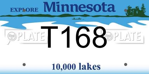 T168 Minnesota License Plate