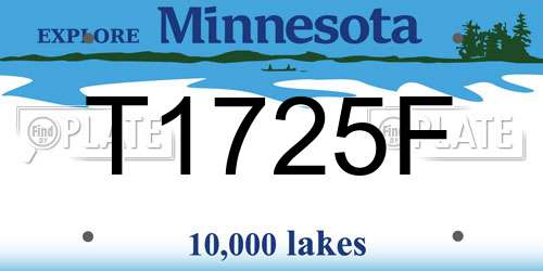 T1725F Minnesota License Plate