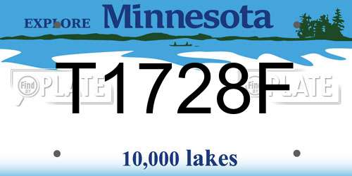 T1728F Minnesota License Plate