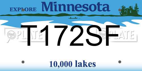 T172SF Minnesota License Plate