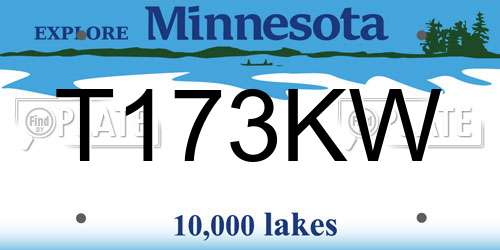 T173KW Minnesota License Plate