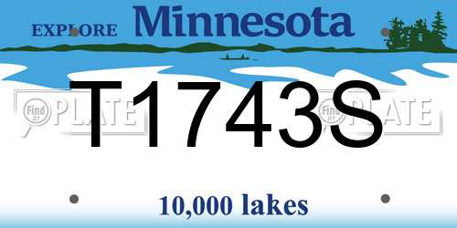 T1743S Minnesota License Plate