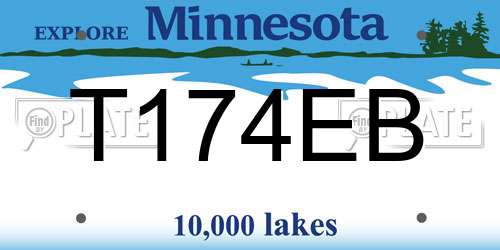 T174EB Minnesota License Plate