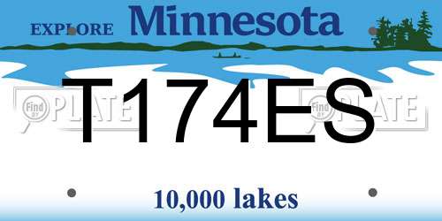 T174ES Minnesota License Plate