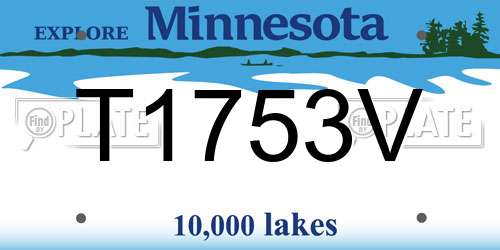 T1753V Minnesota License Plate