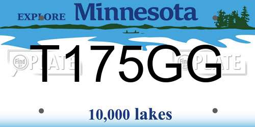 T175GG Minnesota License Plate