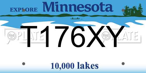 T176XY Minnesota License Plate