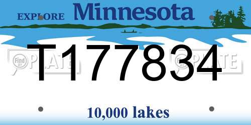 T177834 Minnesota License Plate