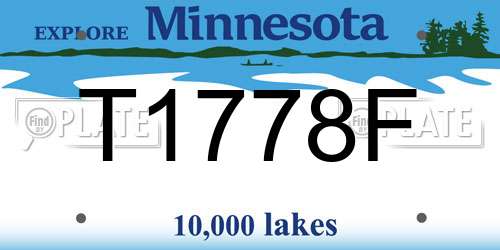T1778F Minnesota License Plate