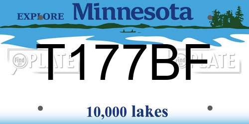 T177BF Minnesota License Plate