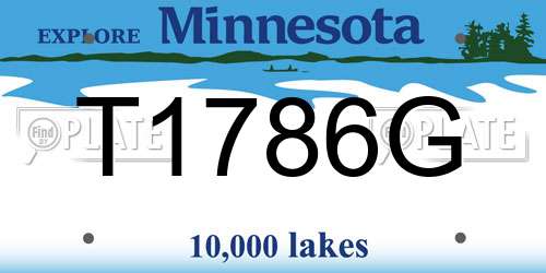 T1786G Minnesota License Plate