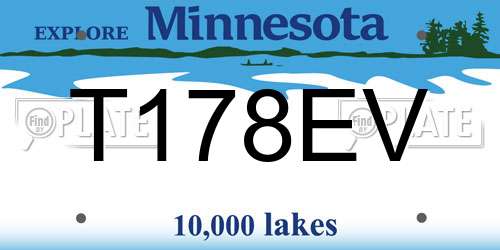 T178EV Minnesota License Plate