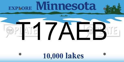 T17AEB Minnesota License Plate