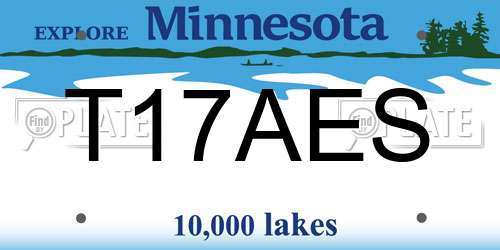 T17AES Minnesota License Plate