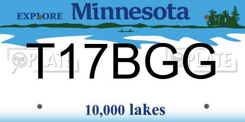 T17BGG Minnesota License Plate