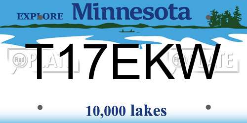 T17EKW Minnesota License Plate