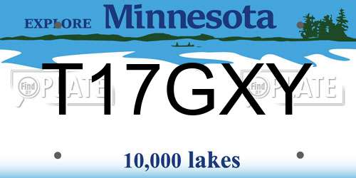 T17GXY Minnesota License Plate