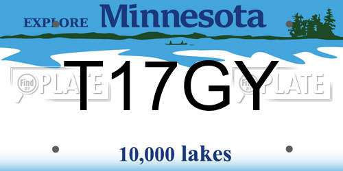 T17GY Minnesota License Plate
