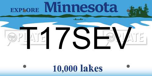 T17SEV Minnesota License Plate