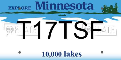 T17TSF Minnesota License Plate
