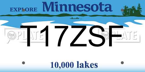 T17ZSF Minnesota License Plate