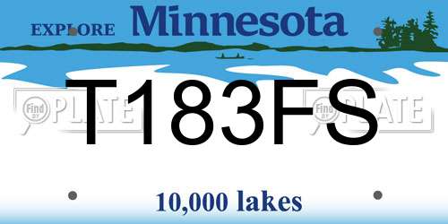 T183FS Minnesota License Plate