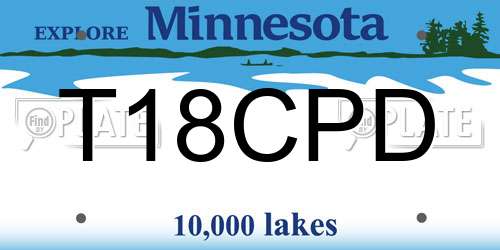 T18CPD Minnesota License Plate