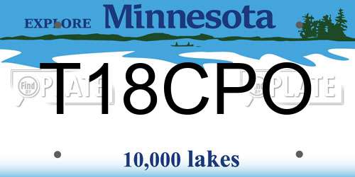 T18CPO Minnesota License Plate