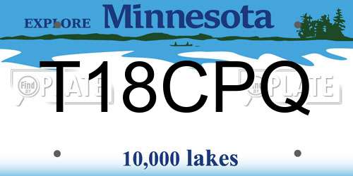 T18CPQ Minnesota License Plate