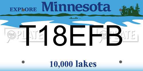 T18EFB Minnesota License Plate