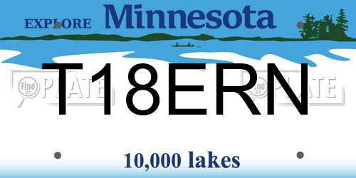T18ERN Minnesota License Plate