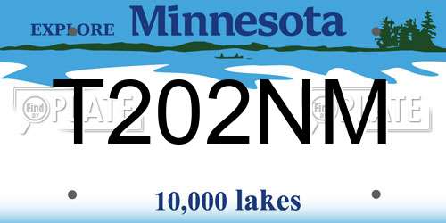 T202NM Minnesota License Plate