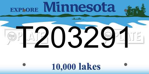 T203291 Minnesota License Plate