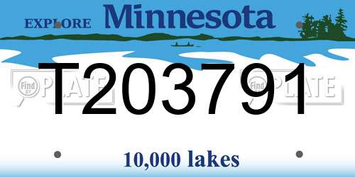 T203791 Minnesota License Plate