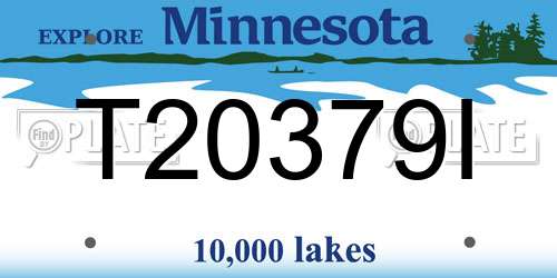 T20379I Minnesota License Plate