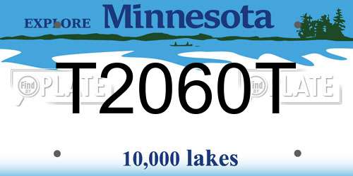 T2060T Minnesota License Plate